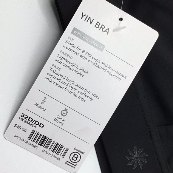 Athleta Yin Bra D/DD Black NWT - Picture 9 of 11